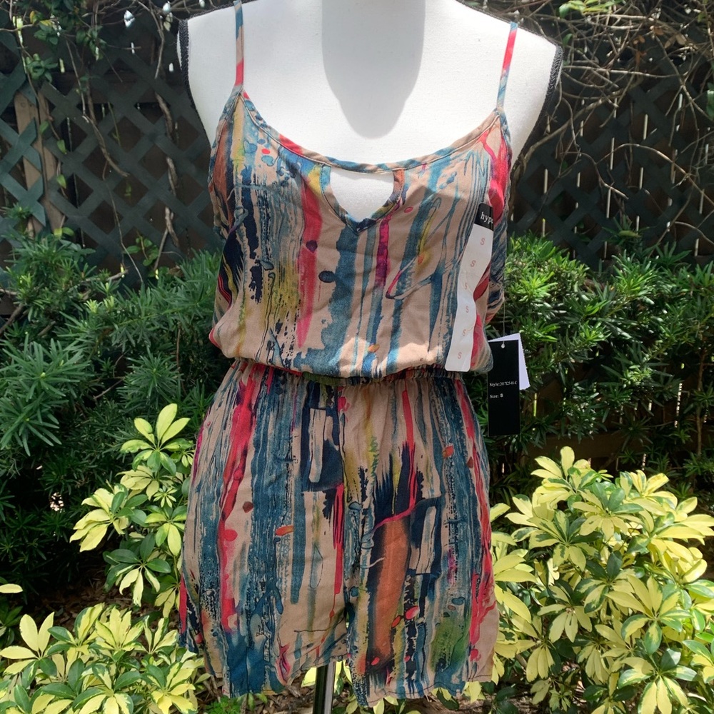 Hype Size S Watercolor Cutout Tank Top Romper